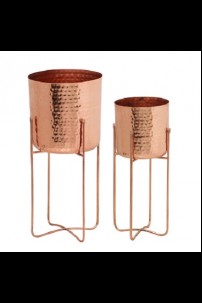 SET OF 2 HAMMERED COPPER PLANTERS [620452]